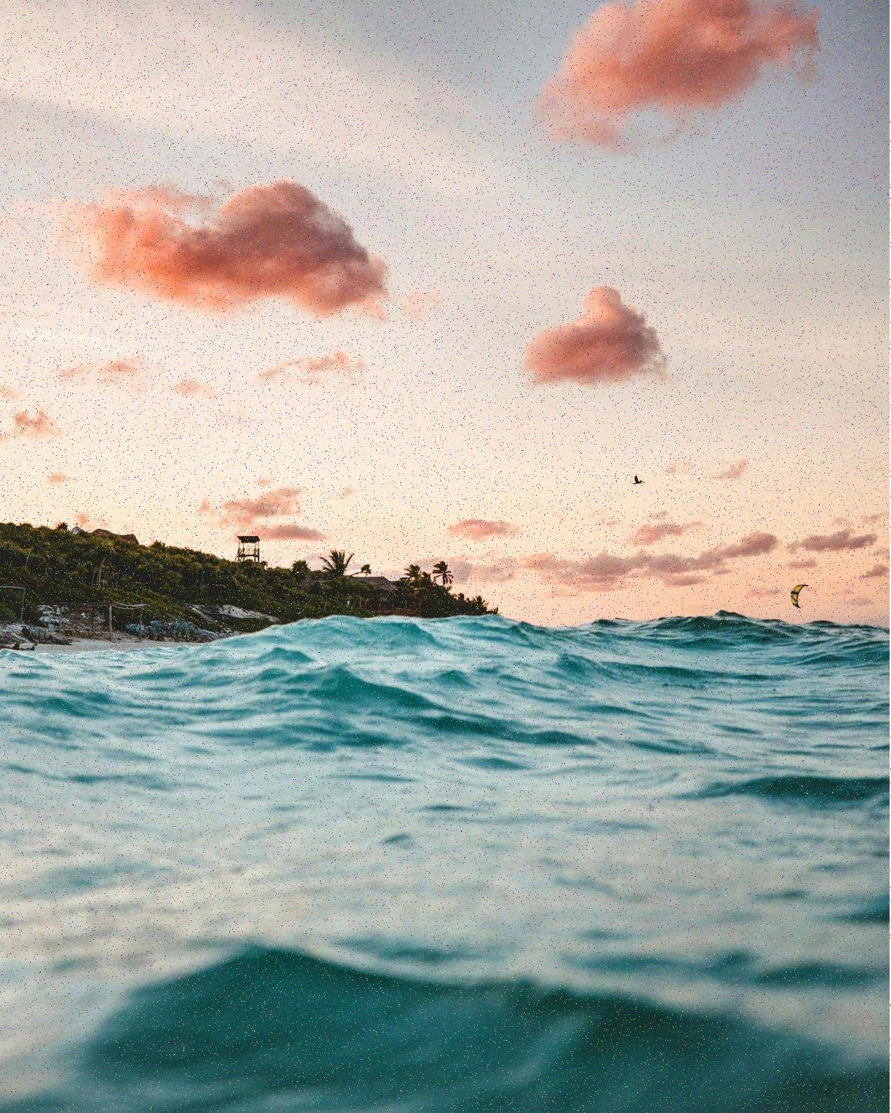 Playa sur al atardecer